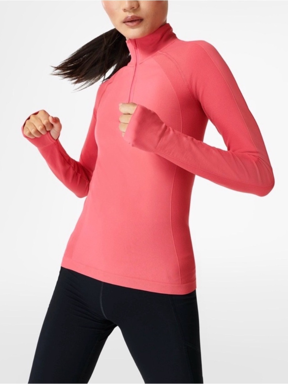 Sweaty Betty Athlete Seamless Half Zip Long Sleeve Shirt New - Picture 2 of 10